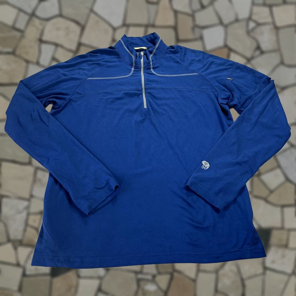 Mountain Hardwear Mountain Hardwear Pullover Mens XL Blue 1/4 Zip Long Sleeve Hiking Performance Size US XL / EU 56 / 4 - 1 Thumbnail