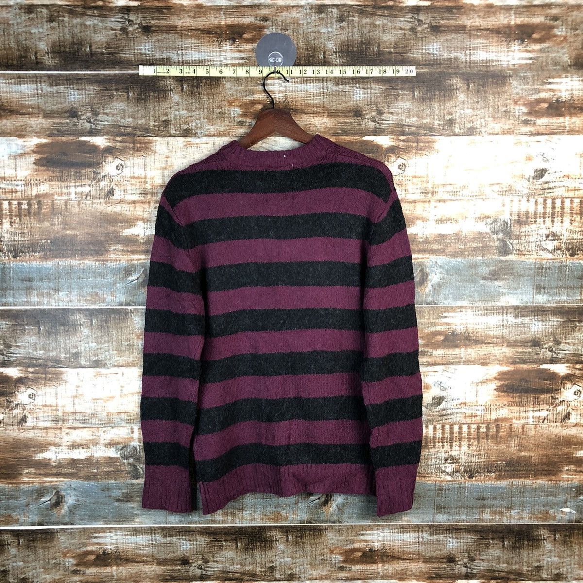 Japanese Brand × Solid and Striped DL Art Wave Stripe japan Purple Knitwear #C601 Size US M / EU 48-50 / 2 - 12 Thumbnail