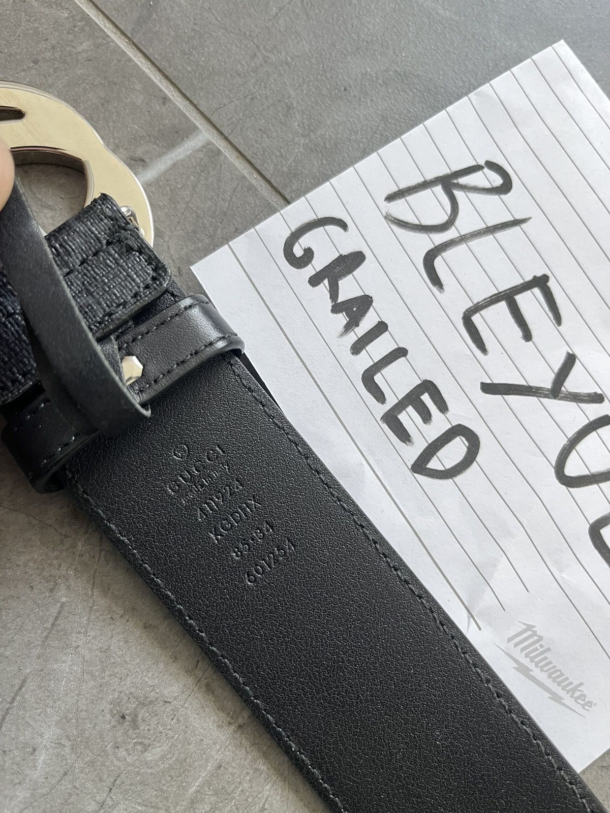 Gucci EMBOSS WITH INITIALS GG BELT WITH INTERLOCKING G BUCKLE Size 34 - 7 Thumbnail