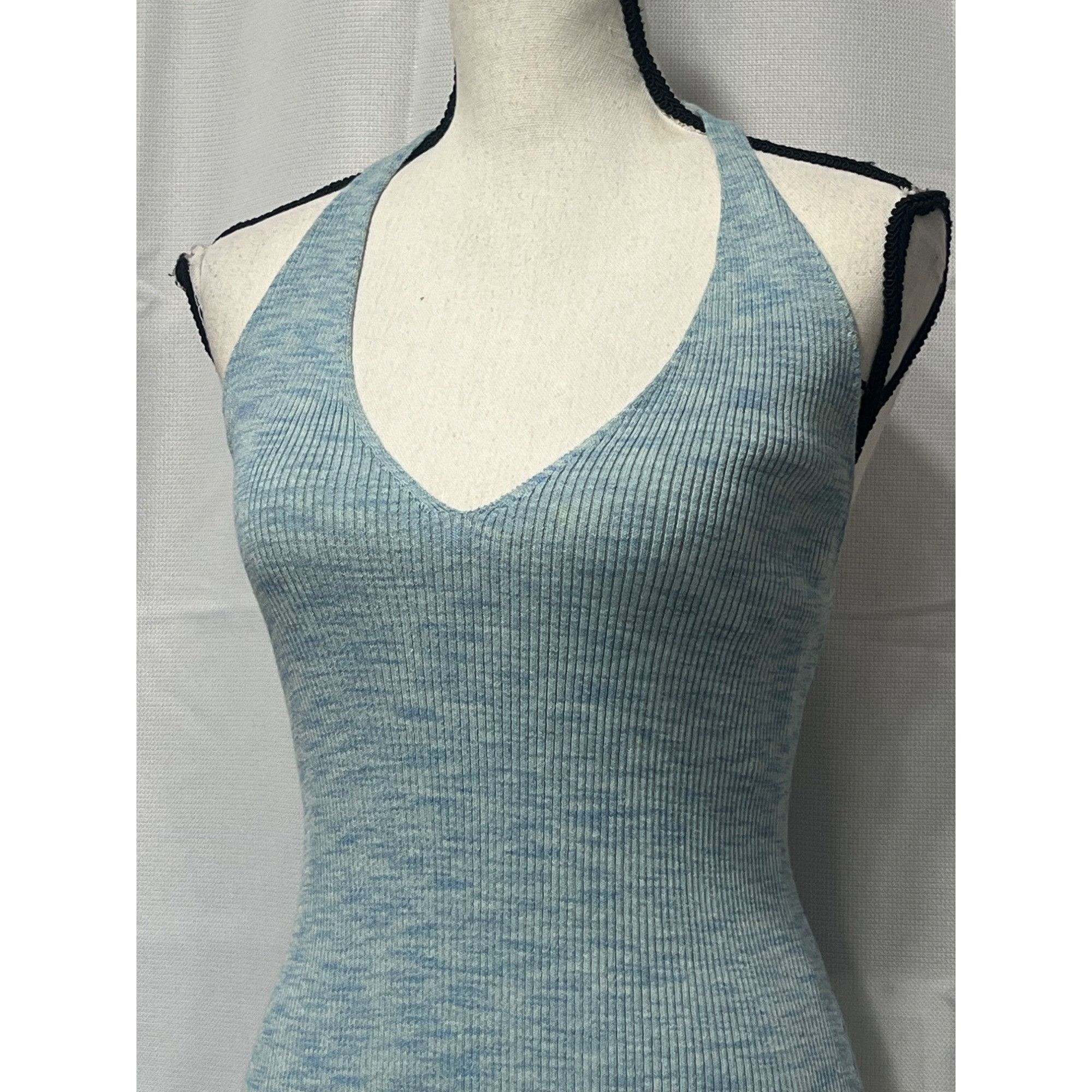 BP. BP Rib Halter Dress In Blue Spring Spacedye, Sz. L Size L / US 10 / IT 46 - 9 Thumbnail