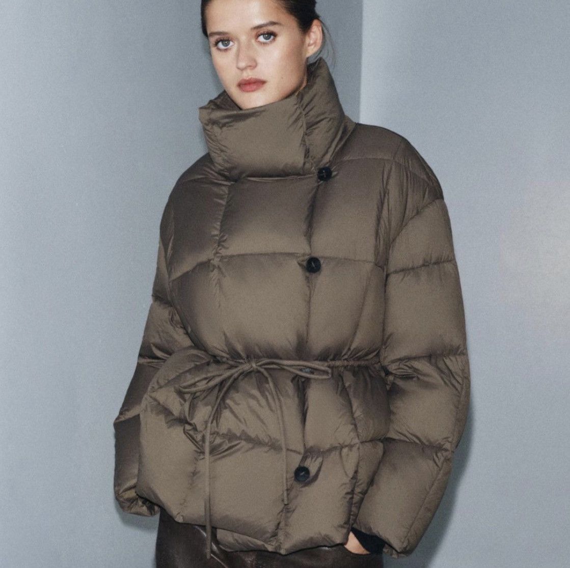 Zara ZARA BELTED SHORT PUFFER JACKET ZW COLLECTION Size L / US 10 / IT 46 - 2 Thumbnail