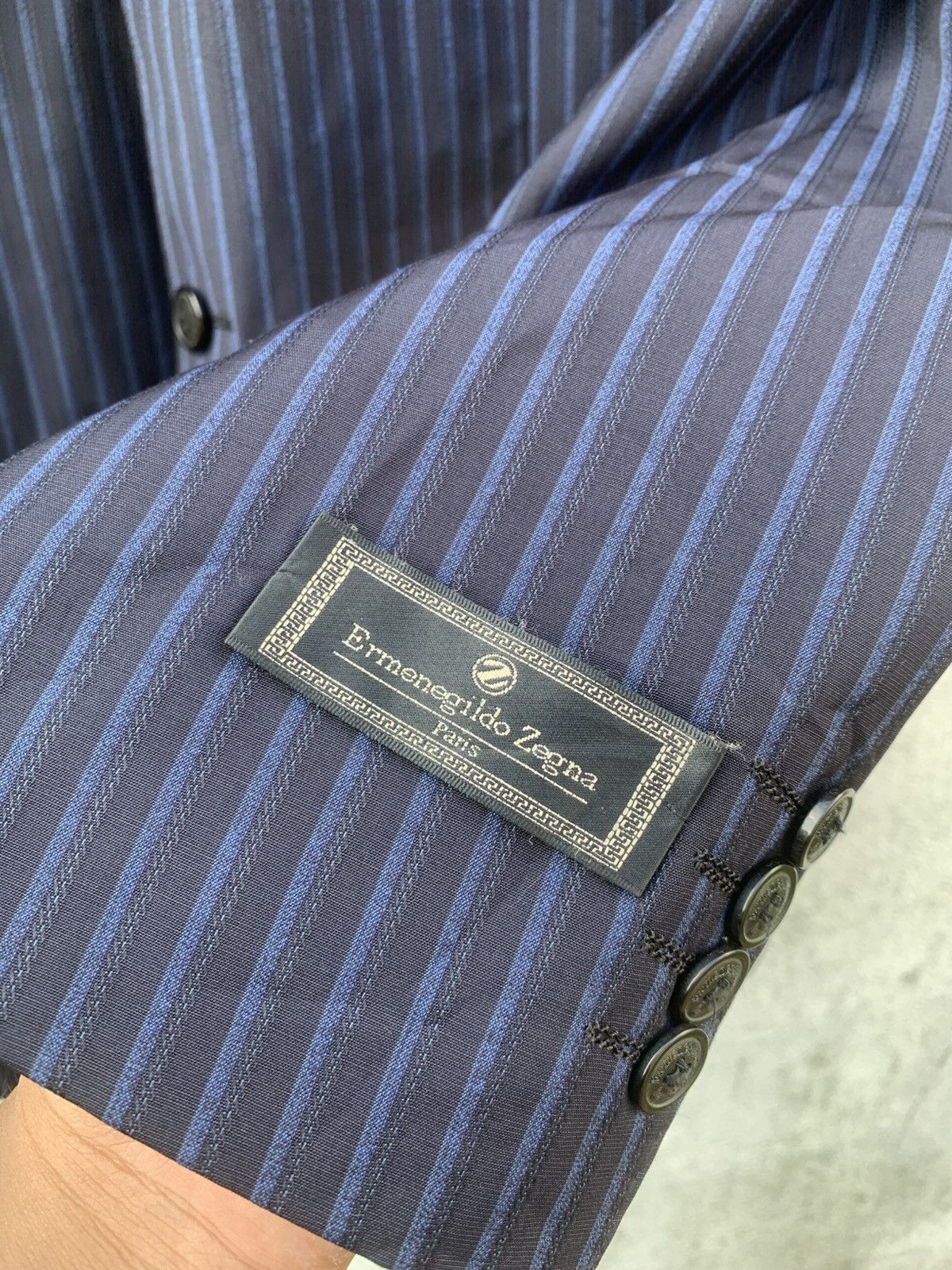 Z Zegna Ermenegildo Zegna Suit Blazer 50 Wool Striped Size 50R - 10 Thumbnail