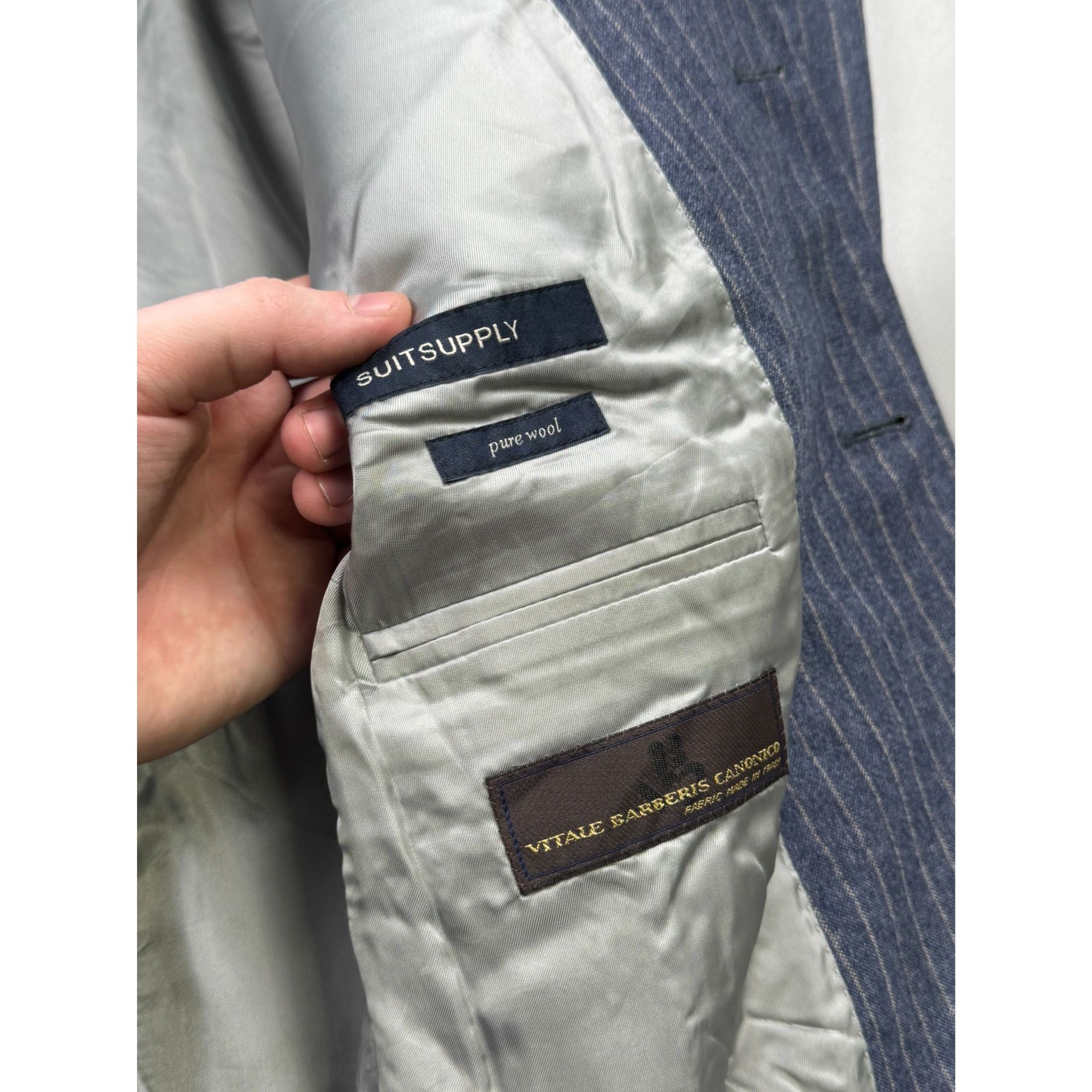 Suitsupply SuitSupply Striped Two Button Wool Blazer (Y1245) Size 42R - 4 Thumbnail