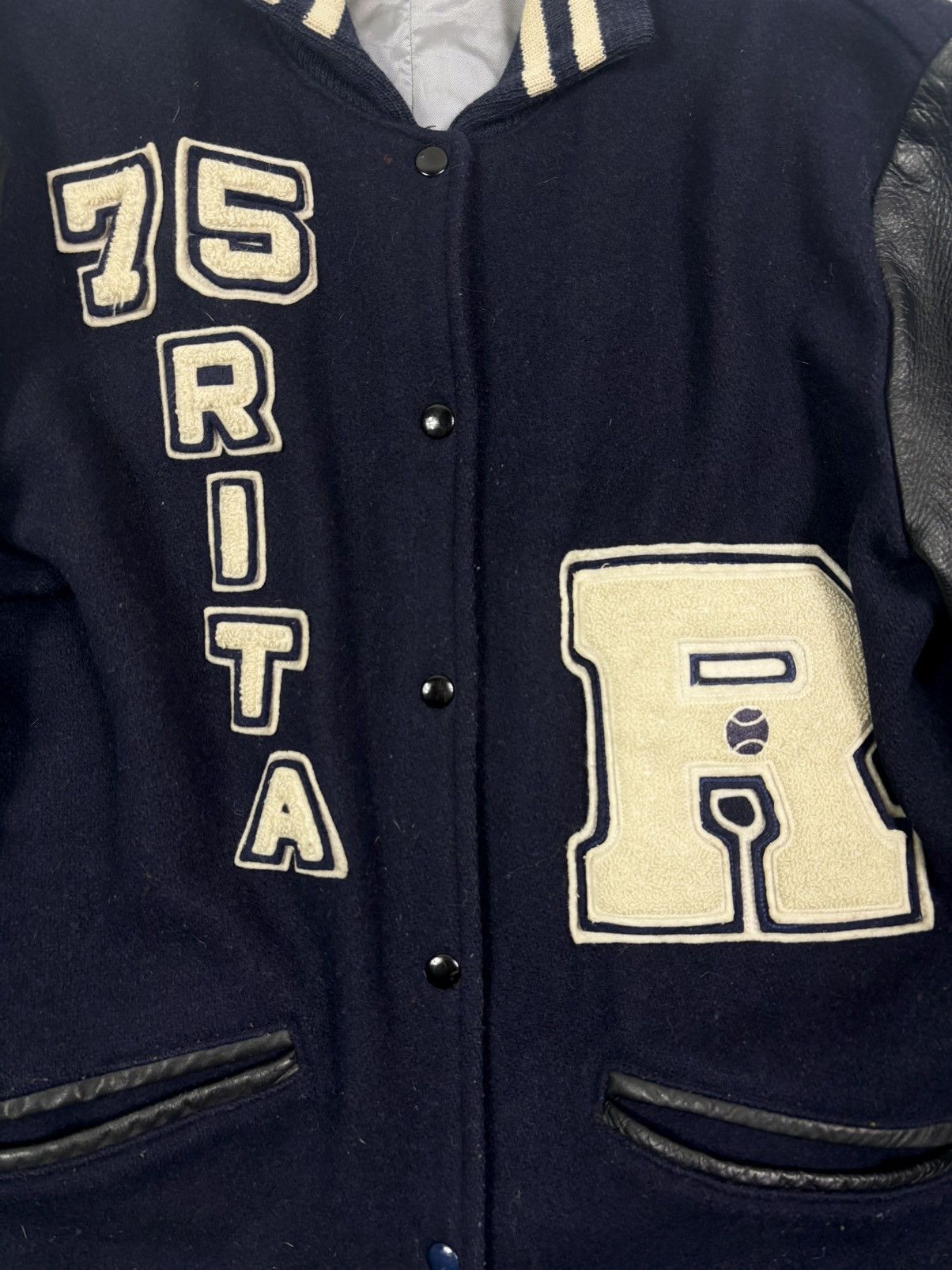 Unsound Rags × Vintage 1975 Van Ginkels “Rita Roosevelt” Varsity Letterman Jacket Size US L / EU 52-54 / 3 - 3 Thumbnail