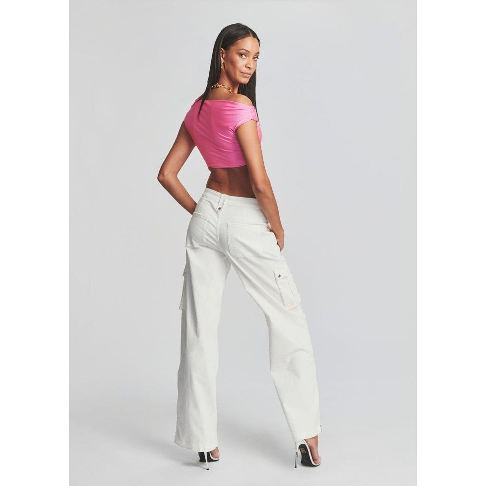 SER.O.YA SER.O.YA $345 Annika High Waisted Wide Leg Ruched Cargo 26 Size 26" / US 2 / IT 38 - 7 Thumbnail