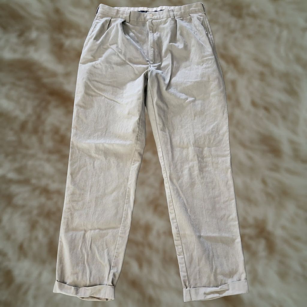 Polo Ralph Lauren VTG Polo Ralph Lauren Pants Mens 38x34 Tan Classic Chino Flat Cuff Casual Work Mens Regular Size US M / EU 48-50 / 2 - 1 Thumbnail
