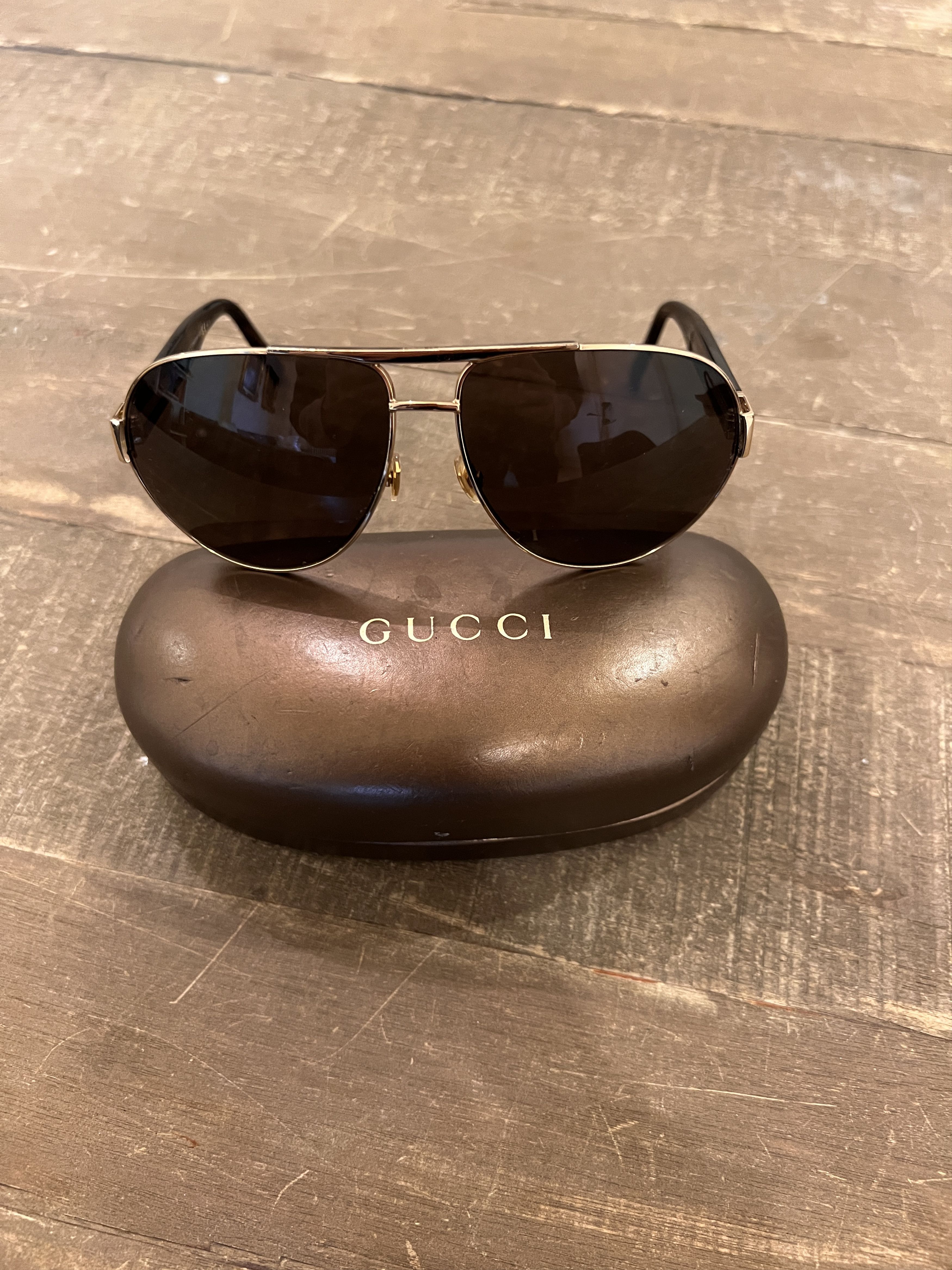 Gucci Pilot Sunglasses 😎 Size ONE SIZE - 1 Thumbnail