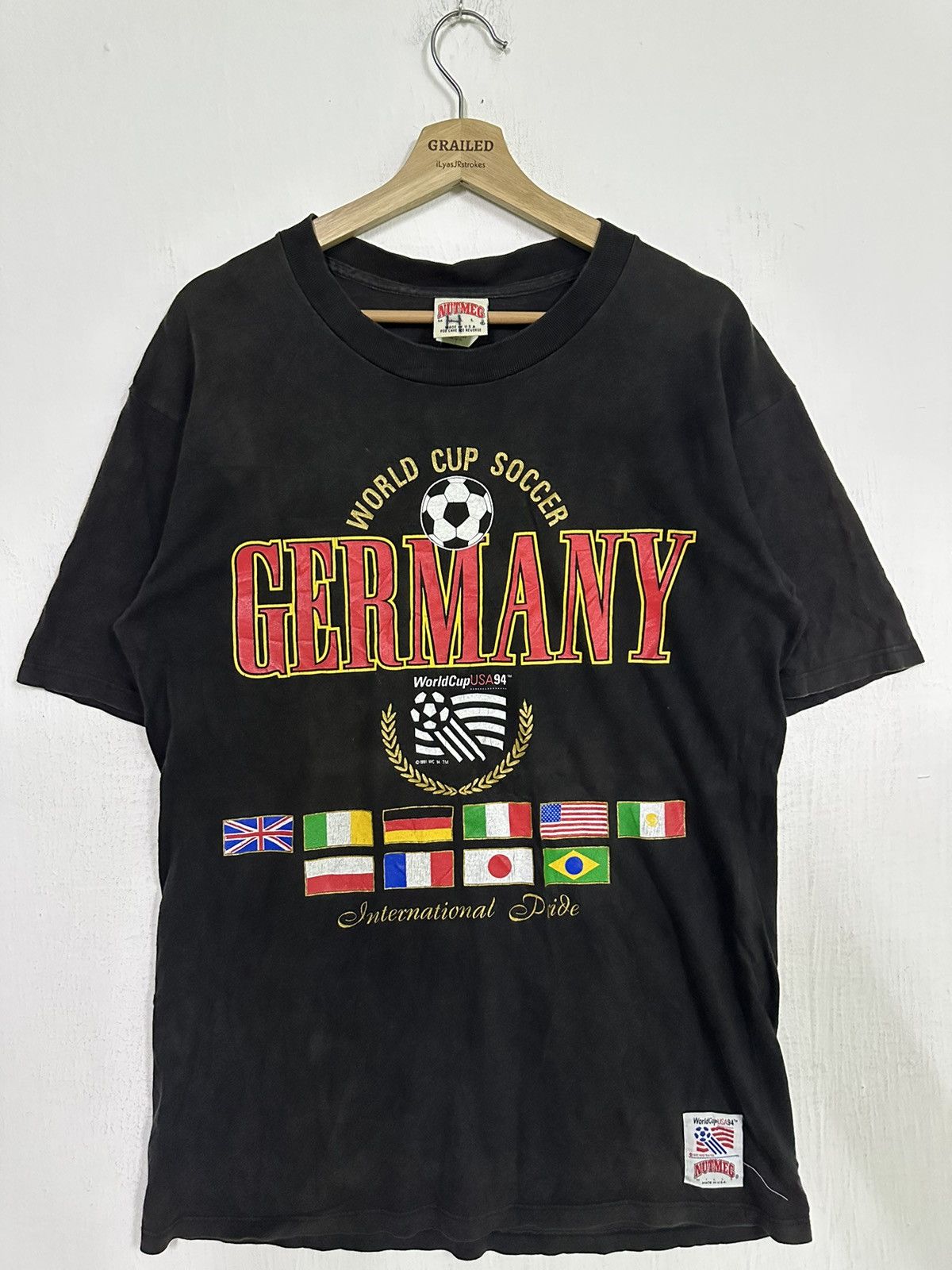 Vintage Vtg 90’s World Cup Soccer Germany x Nutmeg Mills Shirt Tee Size US S / EU 44-46 / 1 - 1 Thumbnail