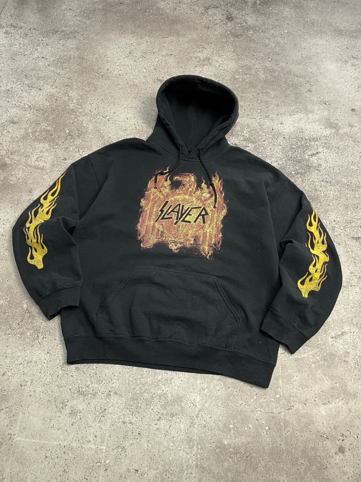 Band Tees Vintage Slayer Boxy Fit Hoodie 00s Rock Tribal Affliction Size US L / EU 52-54 / 3 - 5 Thumbnail