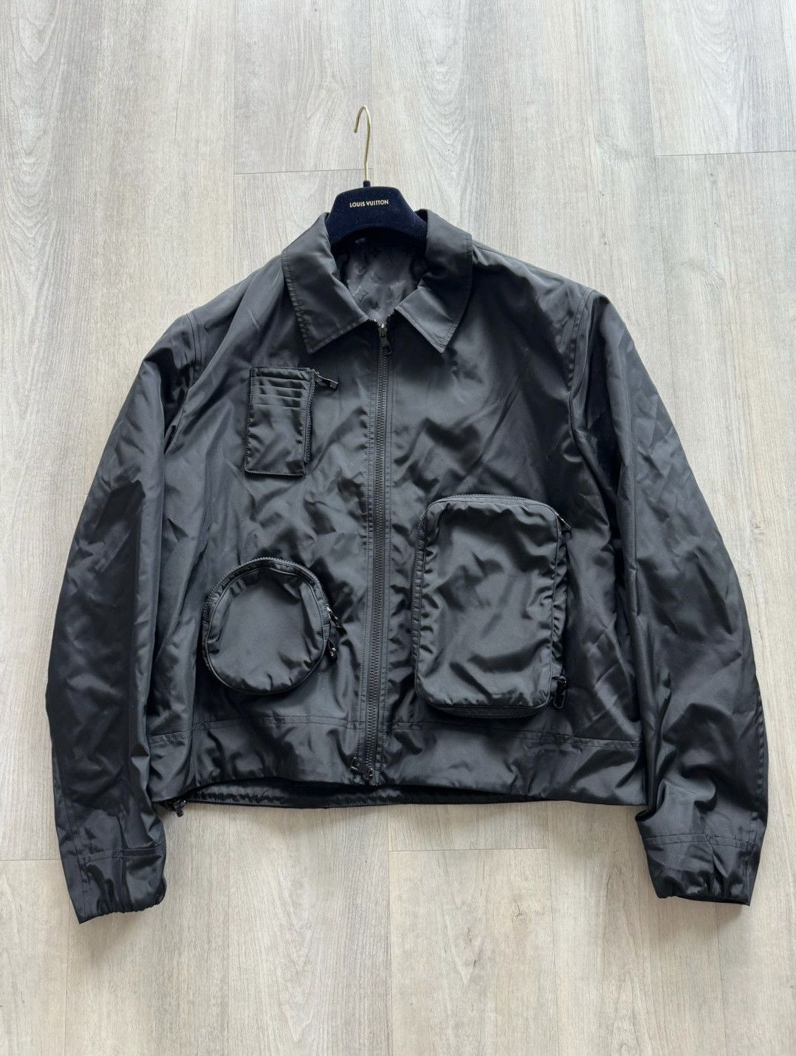 image of Louis Vuitton Nylon Utility Jacket in Black, Men's (Size Large)