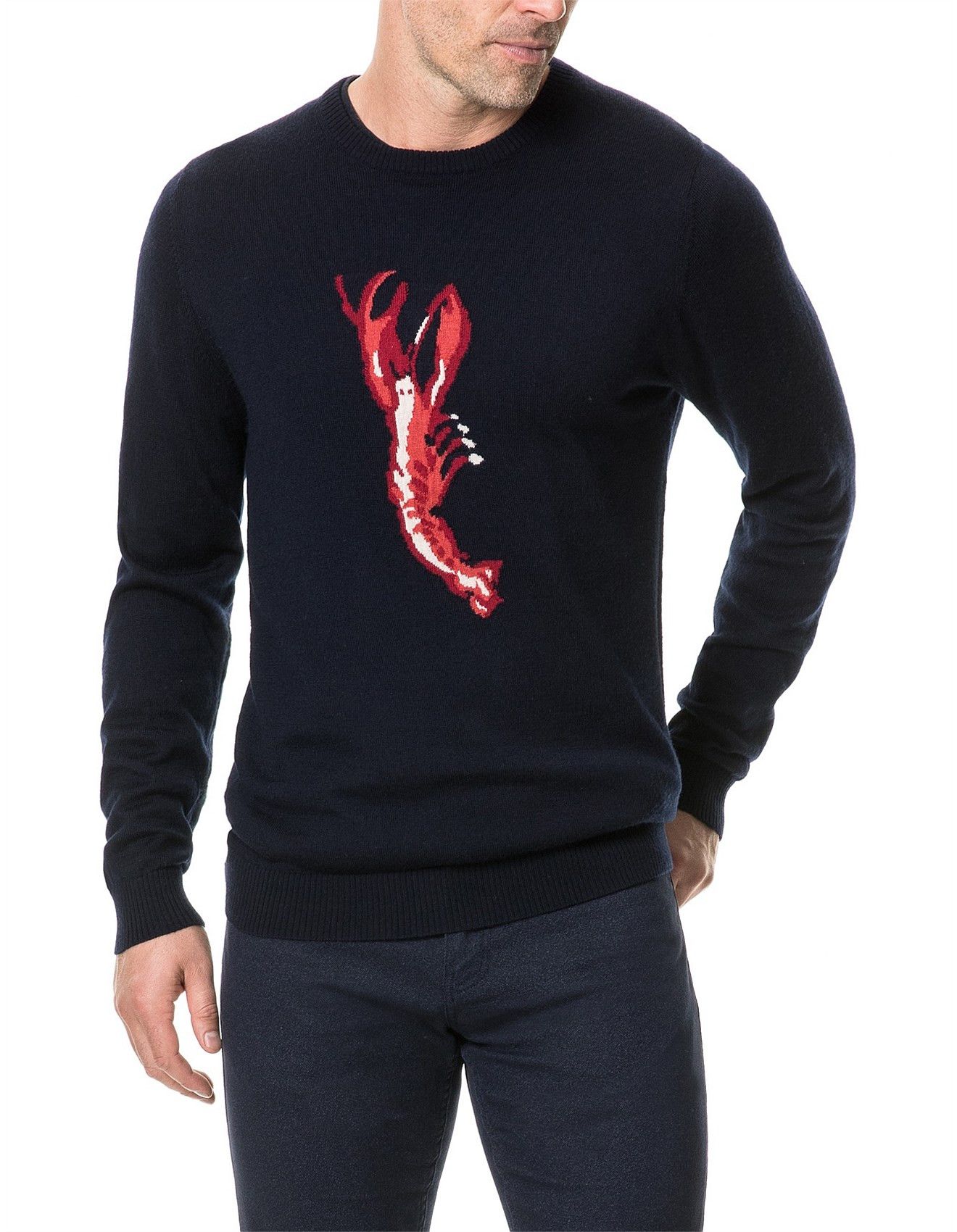 Rodd & Gunn Rodd & Gunn Nautical Marine Lobster Merino Wool 100% Knit Size US XL / EU 56 / 4 - 8 Thumbnail