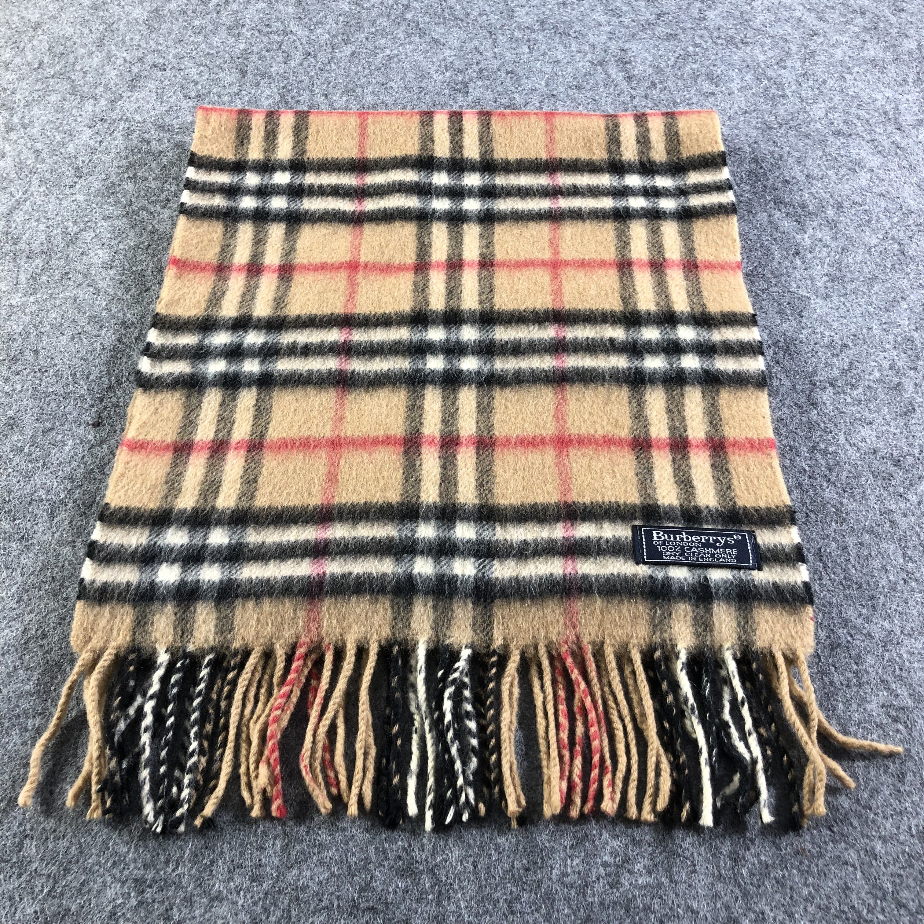 Burberry Burberrys Tan Nova check Cashmere Scarf Muffler V1585 Size ONE SIZE - 2 Thumbnail