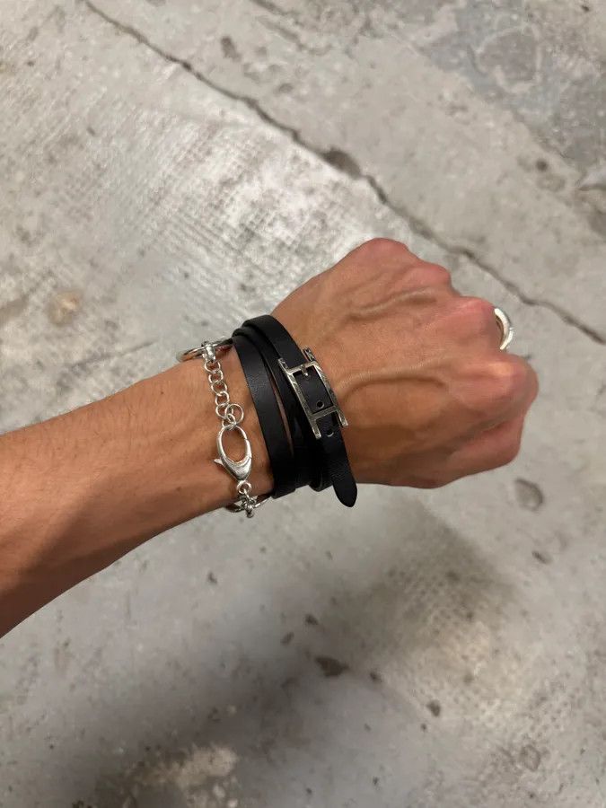 Hermes Hermes Behapi Black Leather Bracelet Size ONE SIZE - 1 Thumbnail