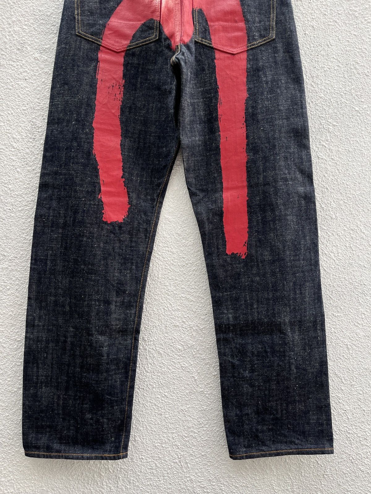 Evisu 2000’s Evisu Brushstroke Daicock Selvedge Jeans Size US 34 / EU 50 - 7 Thumbnail