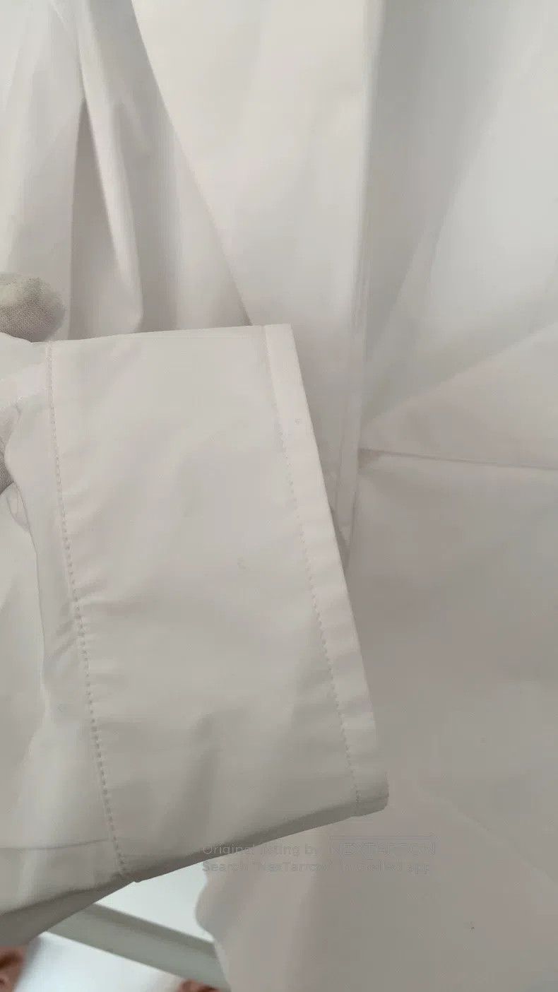 Miu Miu Miu Miu 42 White navy collar long sleeve shirt Size L / US 10 / IT 46 - 6 Thumbnail