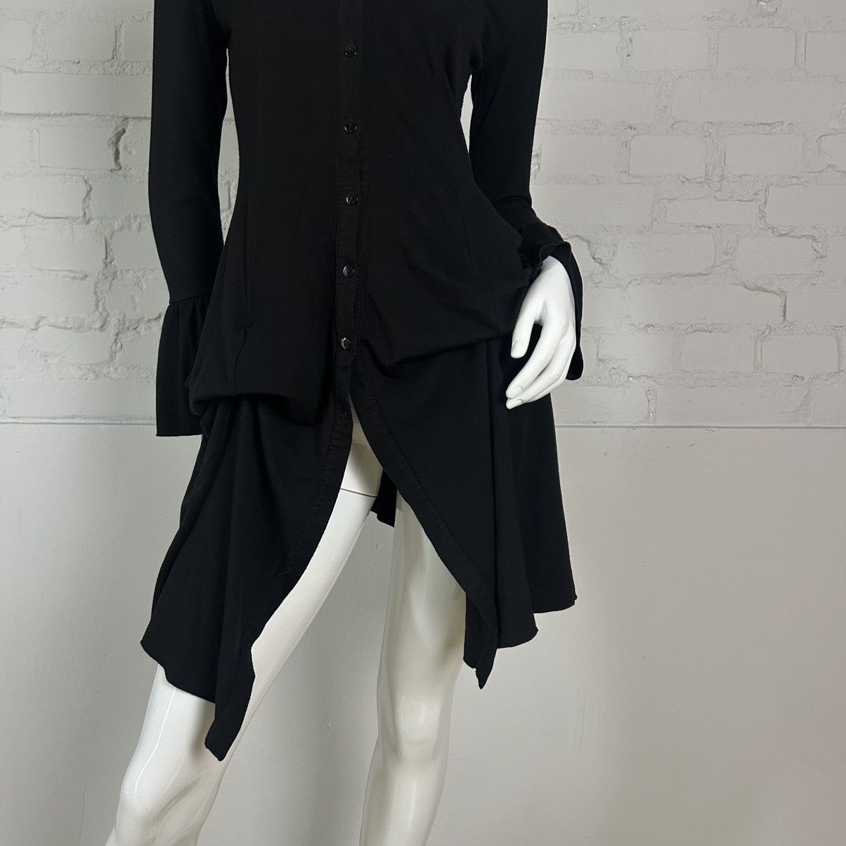 Vintage Italian black draped tunic dress Size S / US 4 / IT 40 - 3 Thumbnail