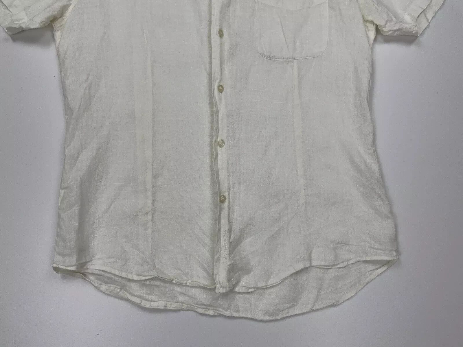 C.P. Company C.P. Company Linen Men Short sleeve Button-up Shirt White Size US L / EU 52-54 / 3 - 4 Thumbnail