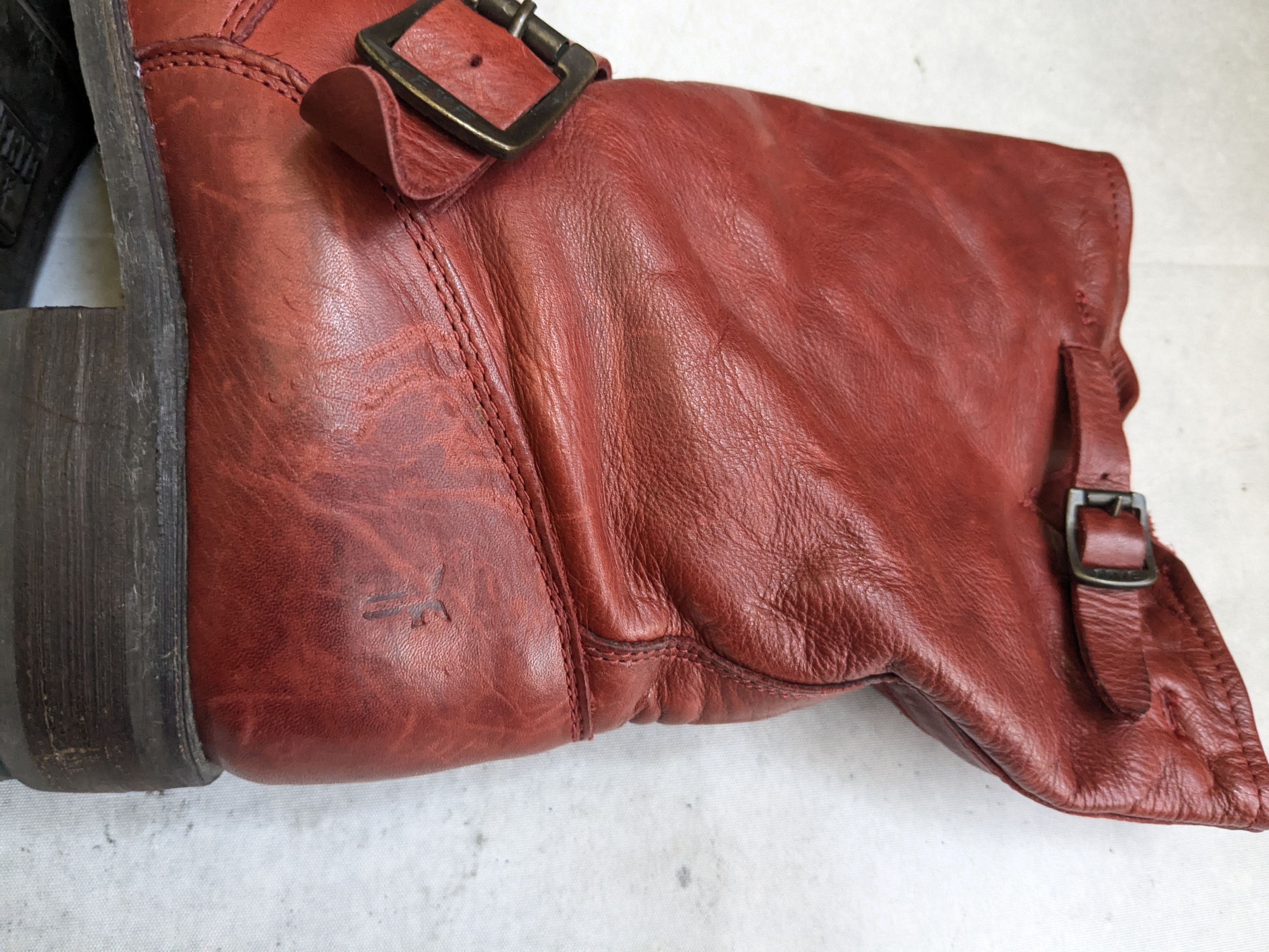 Frye Frye Harness Boots Red Leather 8 Leather Buckle Punk Size US 8 / EU 41 - 11 Thumbnail