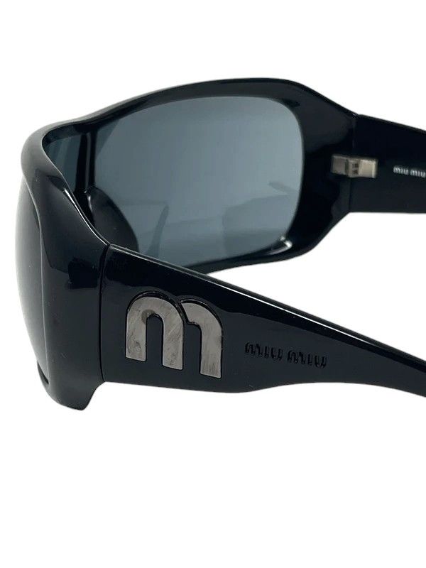 Miu Miu Miu Miu SMU03F Black Shield Sunglasses, c. 2020s Size ONE SIZE - 4 Thumbnail