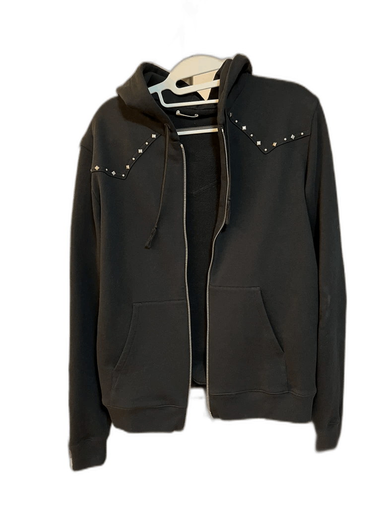 saint laurent black studded hoodie