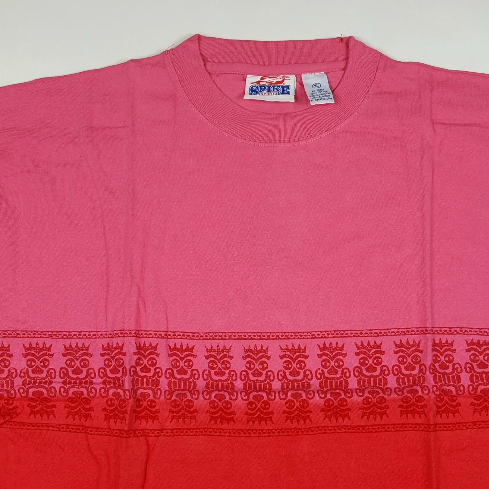 Vintage VINTAGE 90s Pink Tribal Tie-Dye Mens XL Hawaiian Aztec Sports T Shirt Beach Nike Size US XL / EU 56 / 4 - 2 Thumbnail