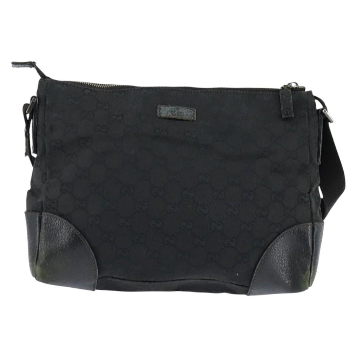 Gucci GUCCI GG Canvas Shoulder Bag Black Silver Size ONE SIZE - 2 Thumbnail