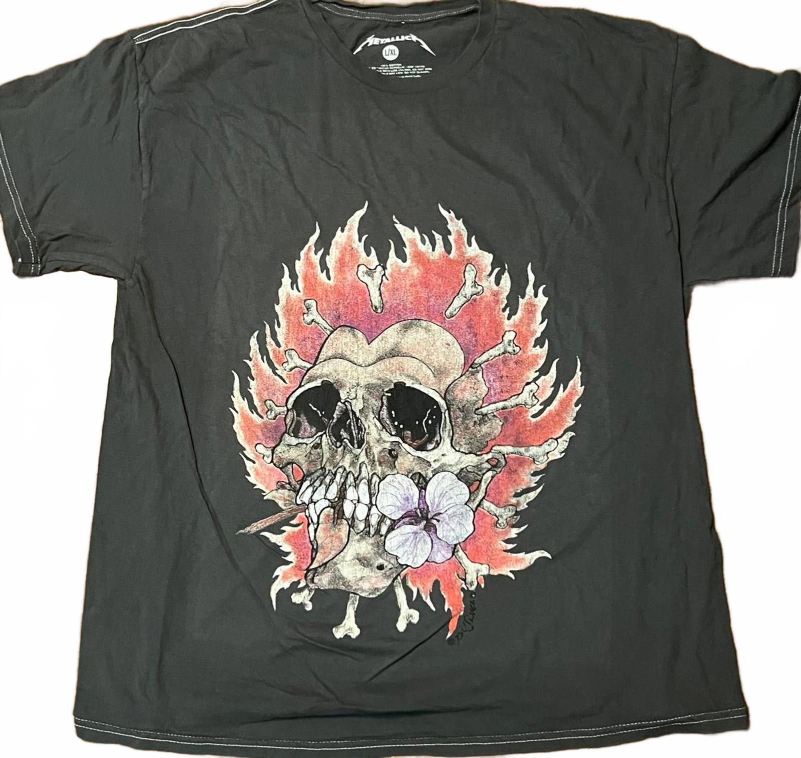 Designer Metallica Skull Graphic Tee Black Shirt SZ L NWOT 2021 Size US L / EU 52-54 / 3 - 1 Thumbnail
