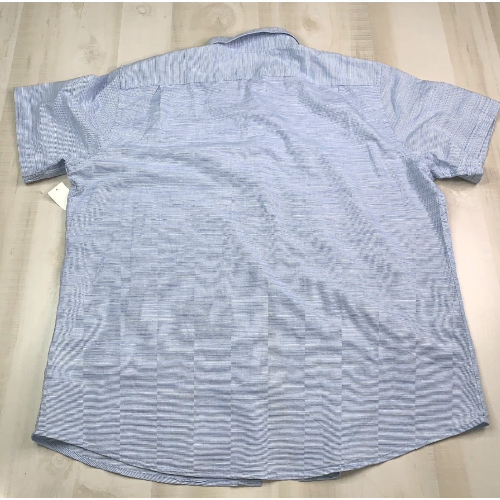 Izod IZOD Saltwater Dockside Woven Oxford Short Sleeve Blue Mens 2XL NWT-12722 Size US 39 - 8 Thumbnail