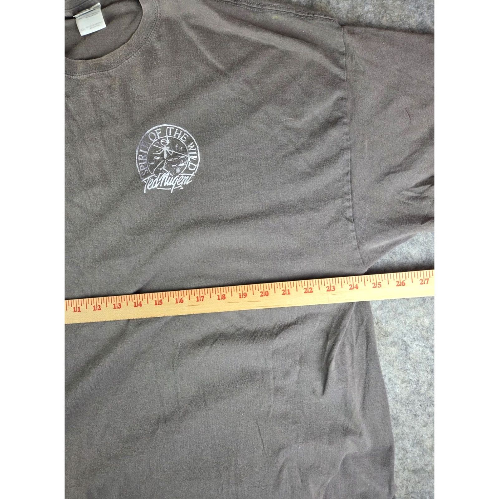 Gildan VINTAGE Ted Nugent Spirit Of The Wild Double Sided Tour Shirt 2XL Gray Cotton Knit Logo Size US XXL / EU 58 / 5 - 6 Thumbnail
