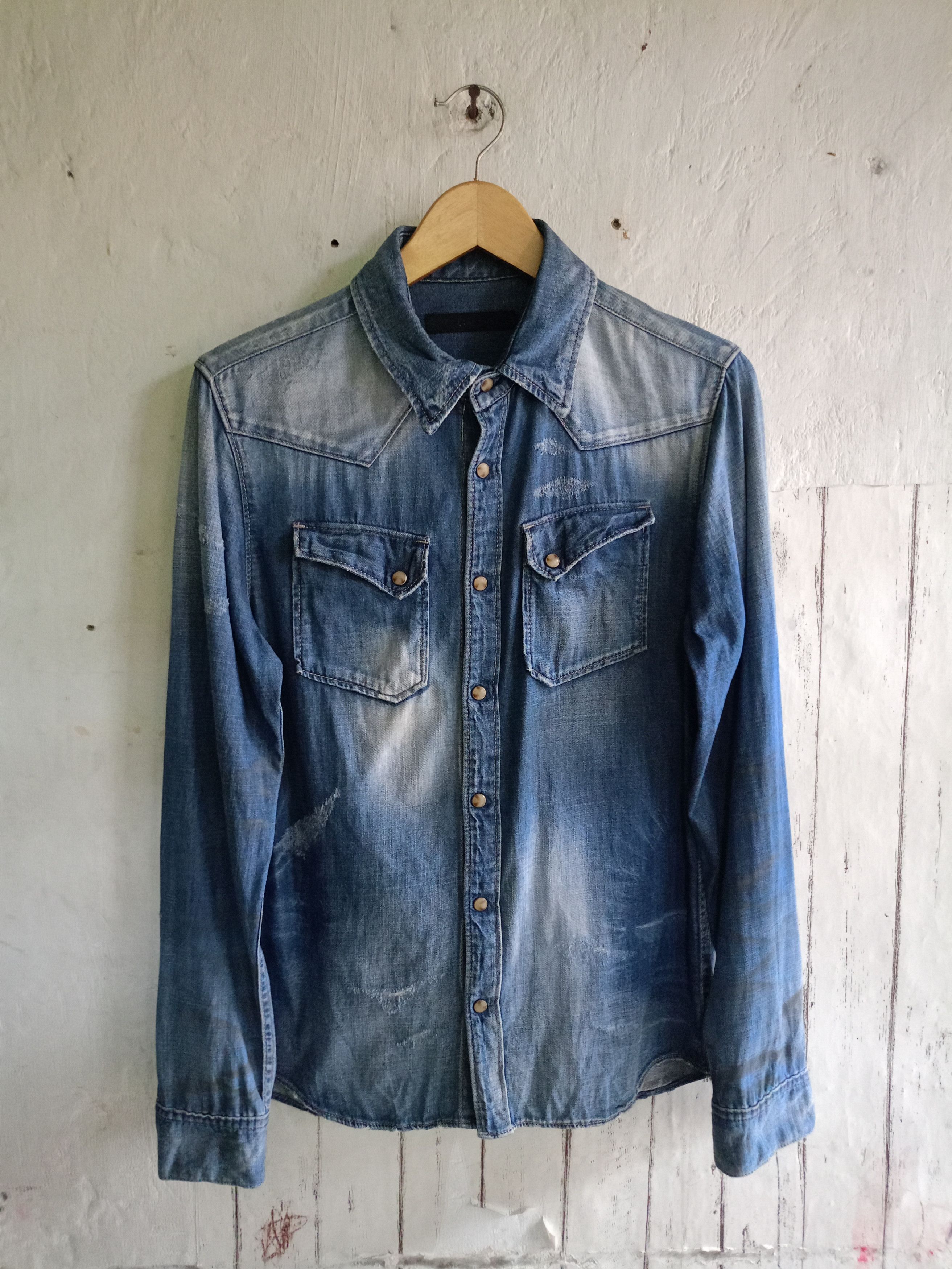 GOSTAR DE FUGA Fuga Distressed denim button shirts Size US S / EU 44-46 / 1 - 1 Thumbnail