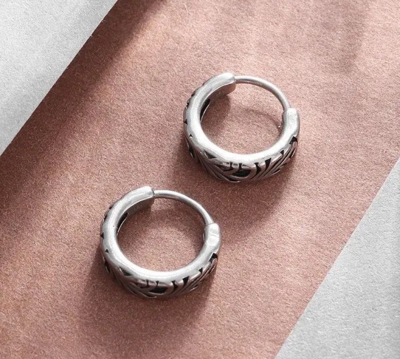 Jewelry Retro Hypoallergenic Hoop Earring (1pairs） Size ONE SIZE - 5 Thumbnail
