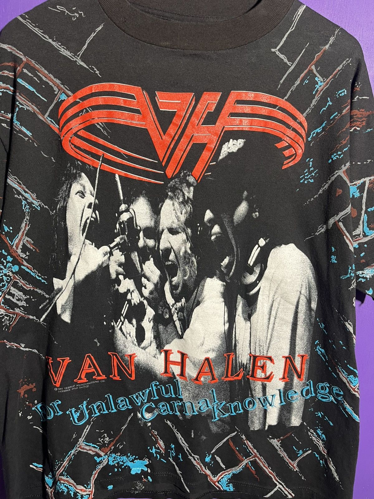 Band Tees × Vintage Vintage 1991 Van Halen unlawful carnal knowledge tour tee Size US XL / EU 56 / 4 - 3 Thumbnail