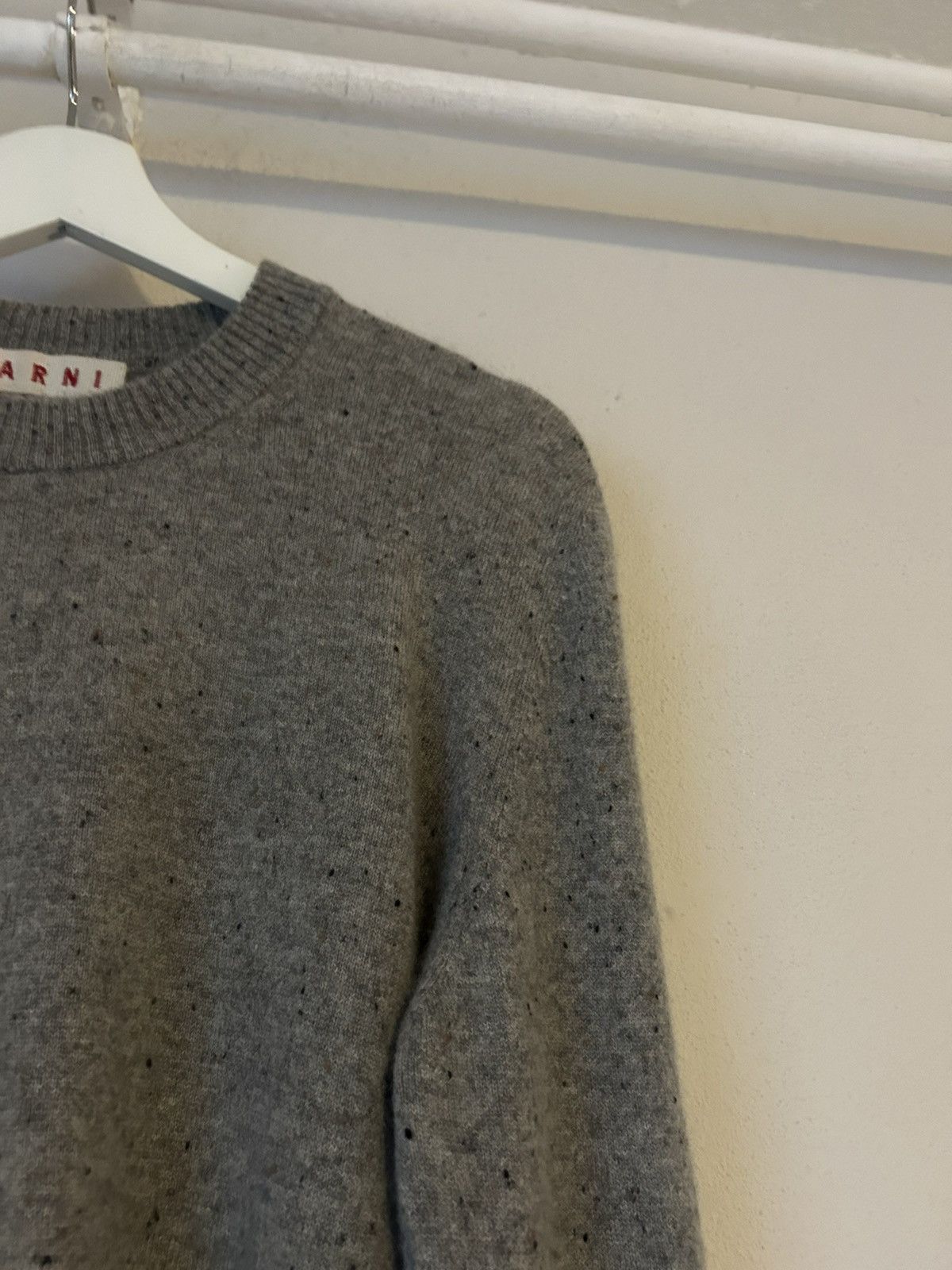 Marni Marni Grey Cashmere Knit Sweater with Striped Detail Size US S / EU 44-46 / 1 - 7 Thumbnail
