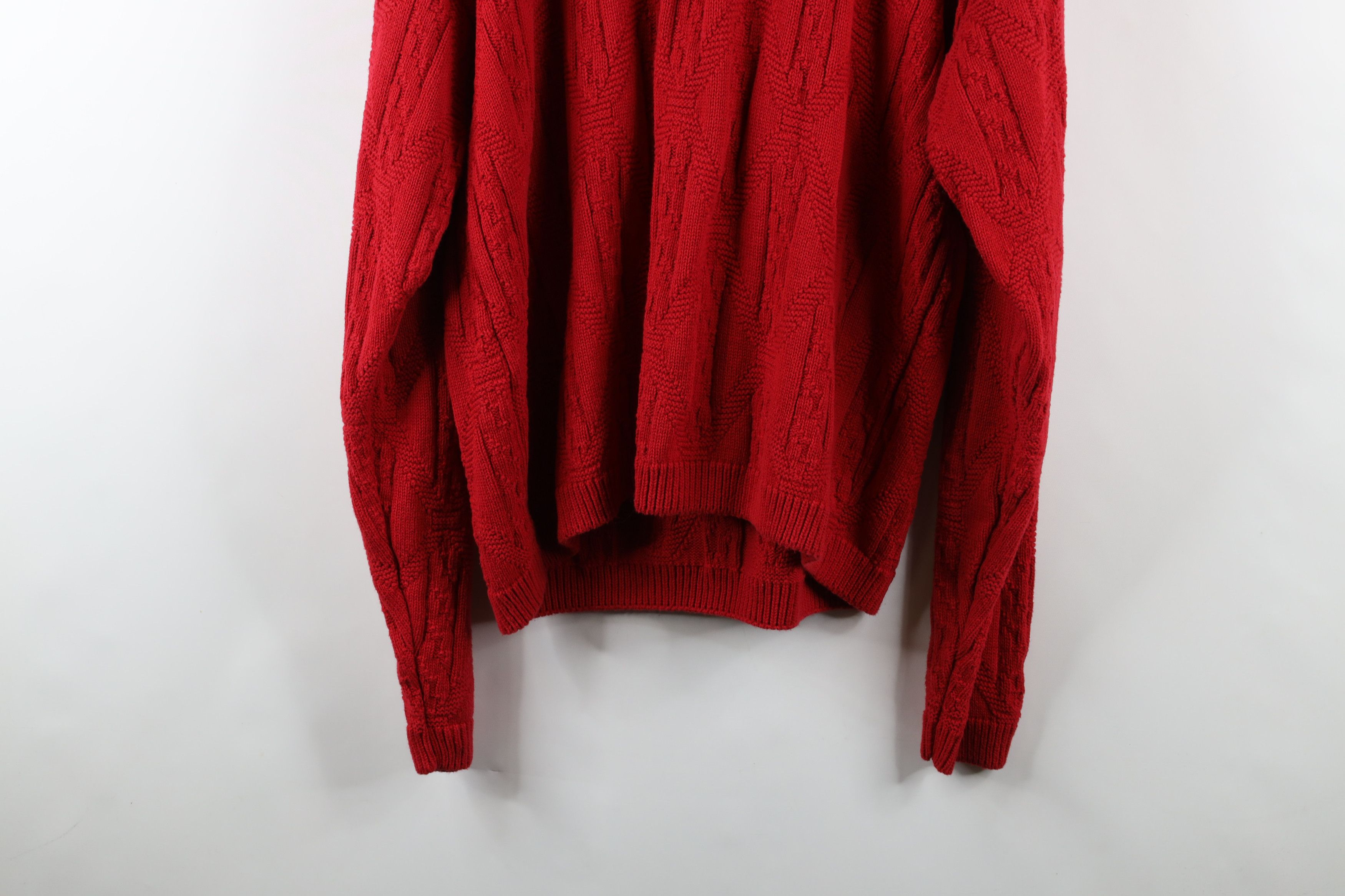 Vintage Vintage 90s Streetwear Diamond Cable Marled Knit Sweater USA Size US L / EU 52-54 / 3 - 9 Thumbnail