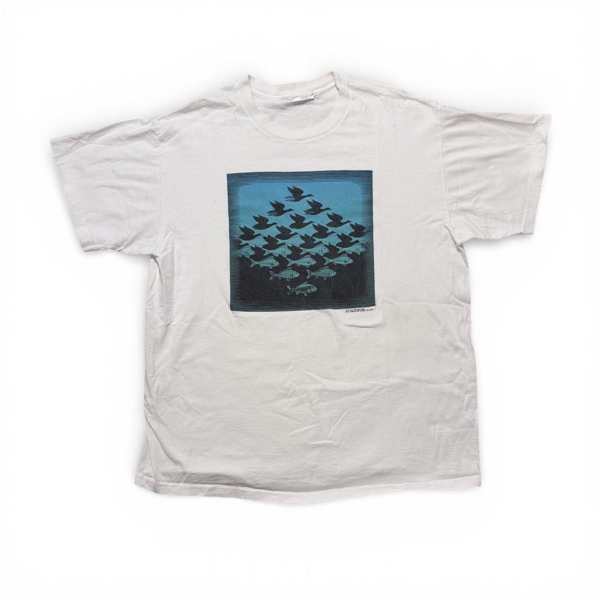 Vintage 1991 M.C. Escher Sky and Water Tee Size US L / EU 52-54 / 3 - 2 Thumbnail