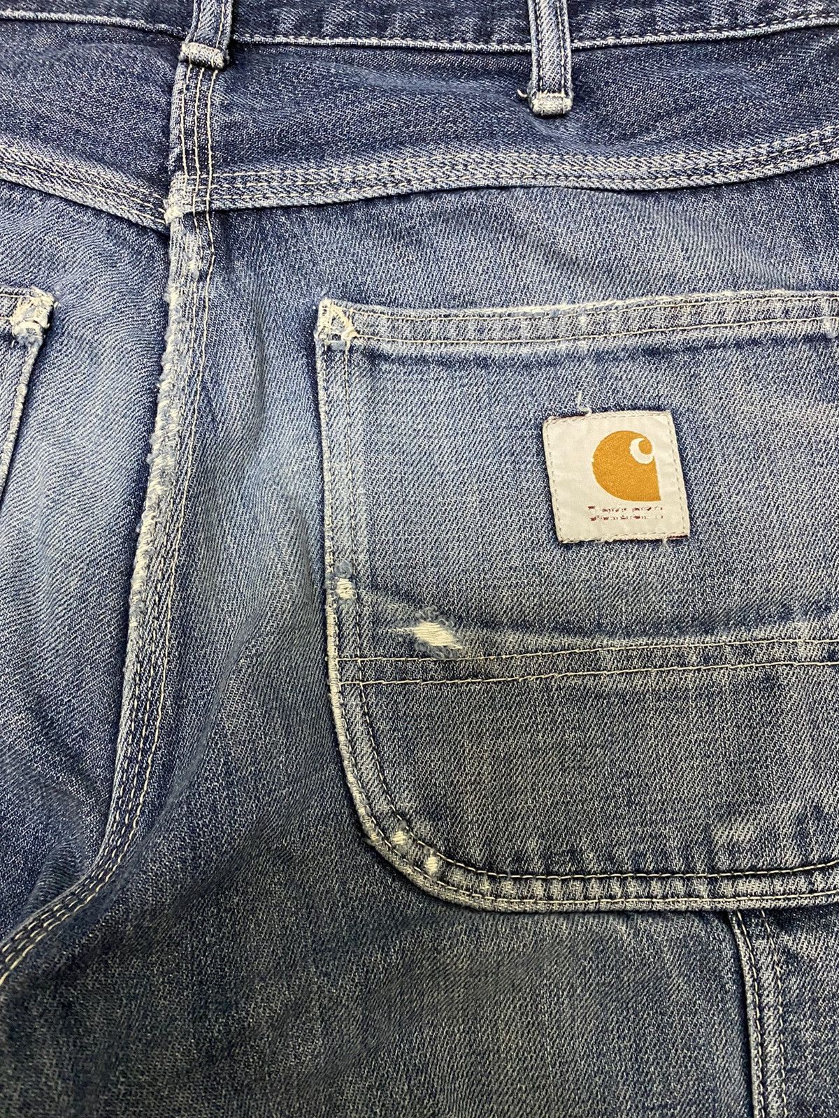 Carhartt Carhartt Distressed Carpenter Denim Pants (C2) Size US 30 / EU 46 - 5 Thumbnail