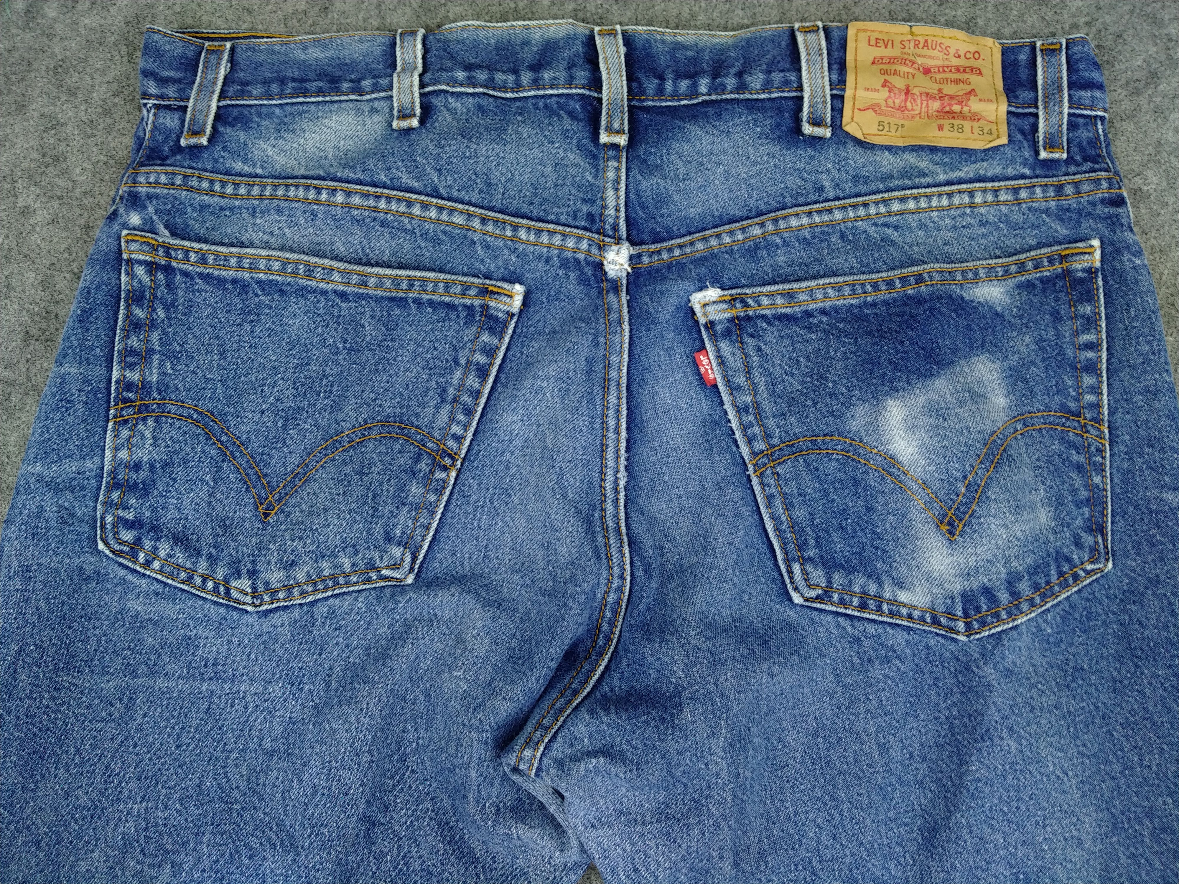 Japanese Brand Boot Cut Vintage Levi's 517 Flare 37x34.5 Denim -JN1035 Size US 37 - 4 Thumbnail