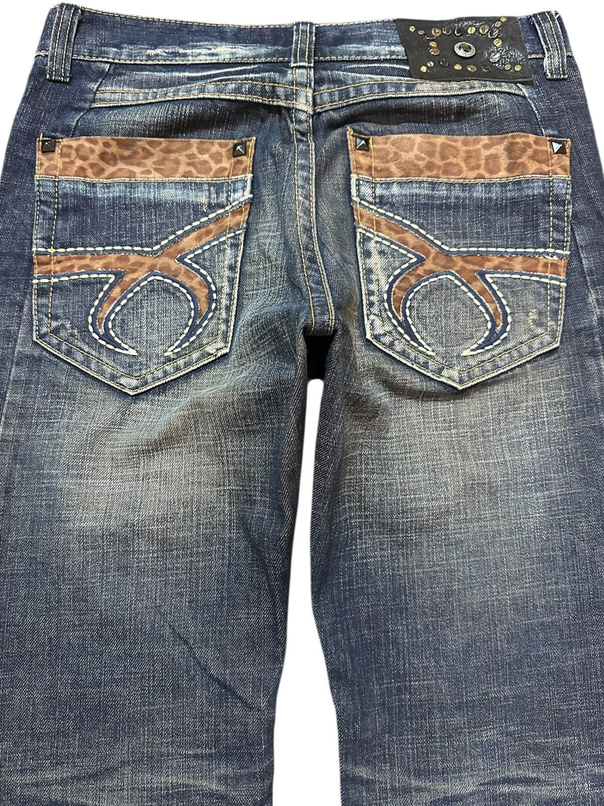 Ed Hardy Vintage Red Pepper Whiskers Studded Distressed Denim Size US 31 - 6 Thumbnail