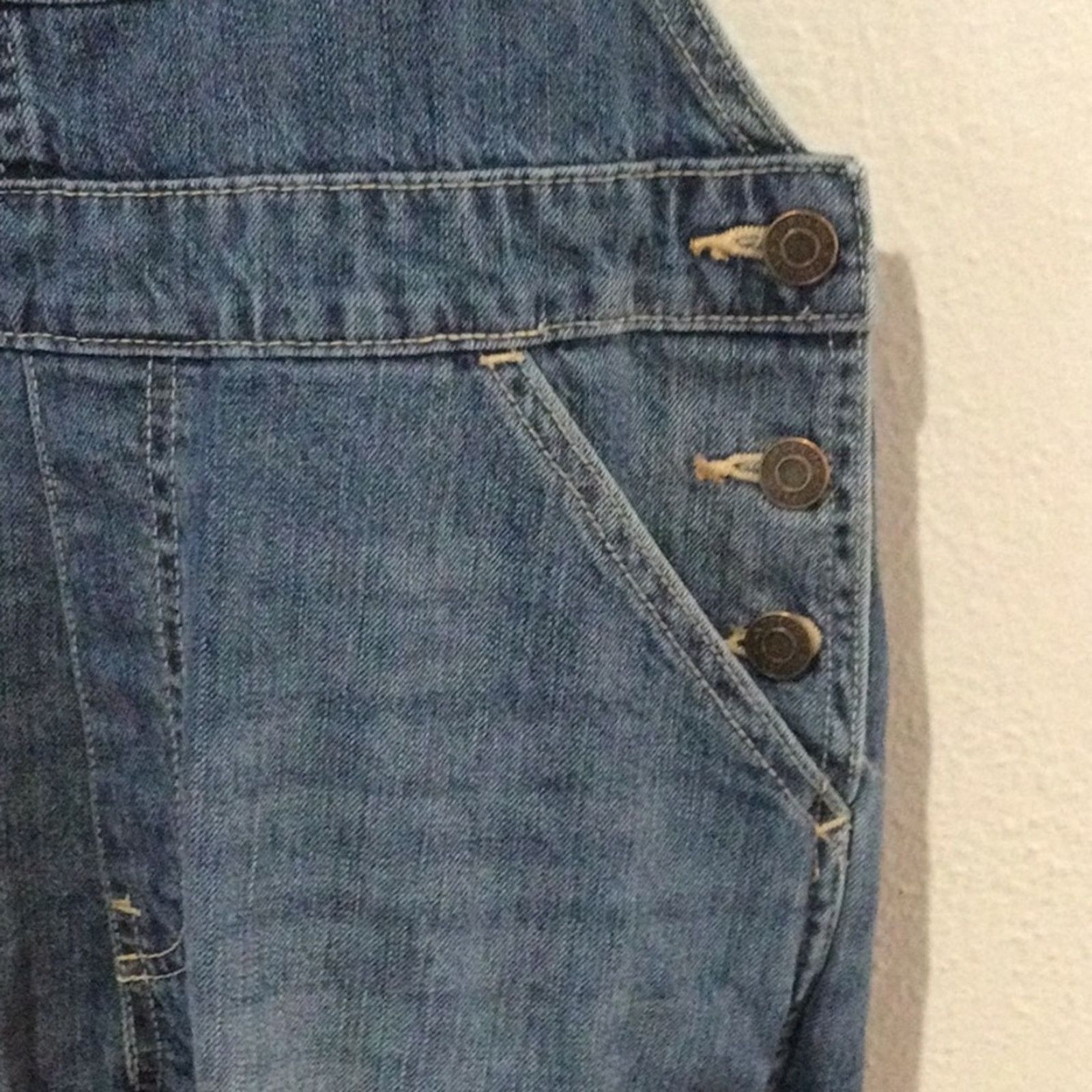 Gap Gap Denim Bib Adjustable Strap Button Side Overalls Size 2 Size 27" / US 4 / IT 40 - 5 Thumbnail
