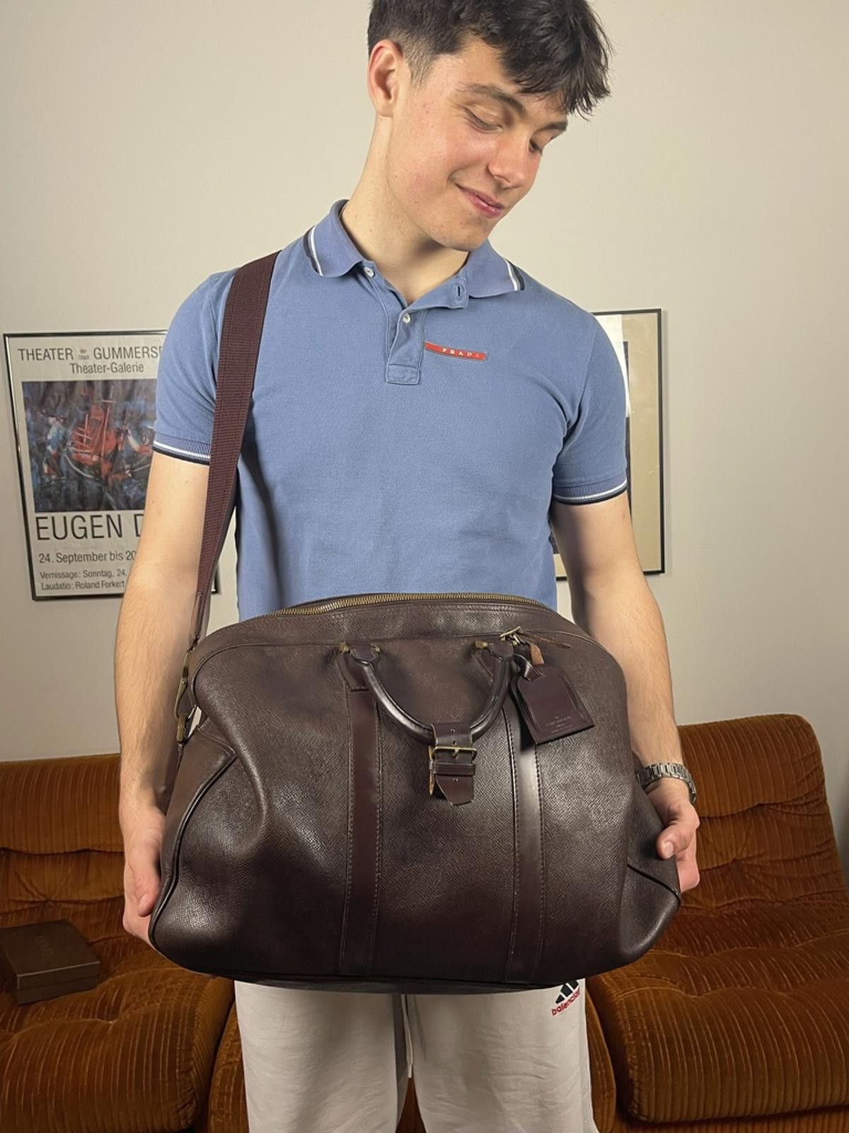 Louis Vuitton Louis Vuitton - Tiga 45 Large Brown Leather Travel Bag Size ONE SIZE - 2 Thumbnail