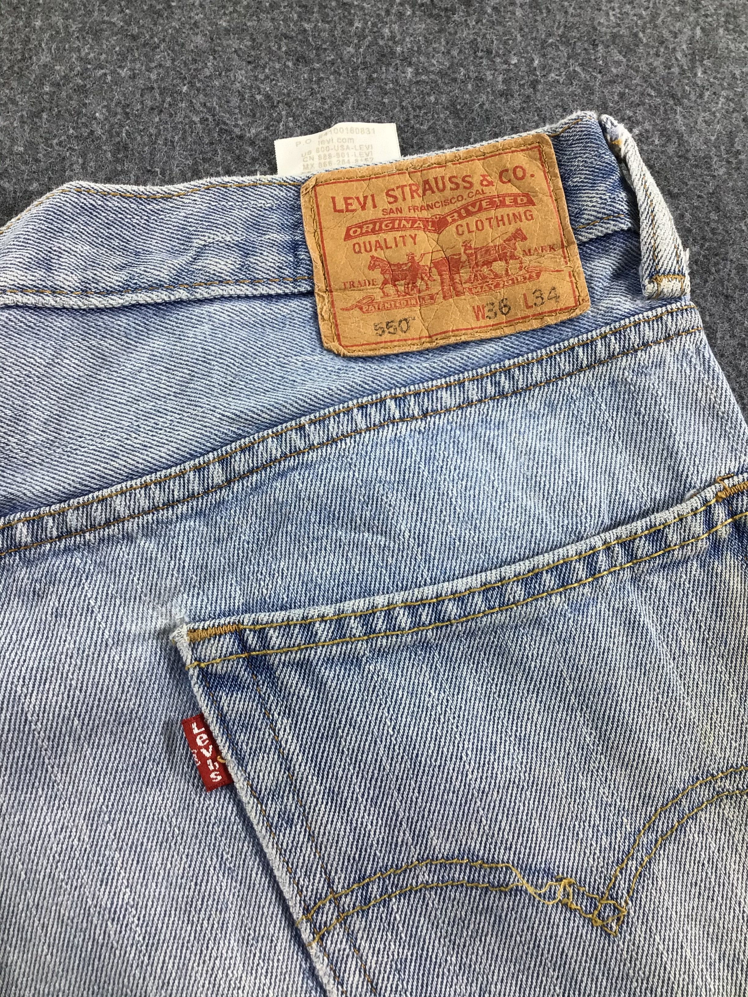 Levi's Vintage Levis 550 Jeans Dirty Faded Blue Denim -J543 Size US 36 / EU 52 - 5 Thumbnail