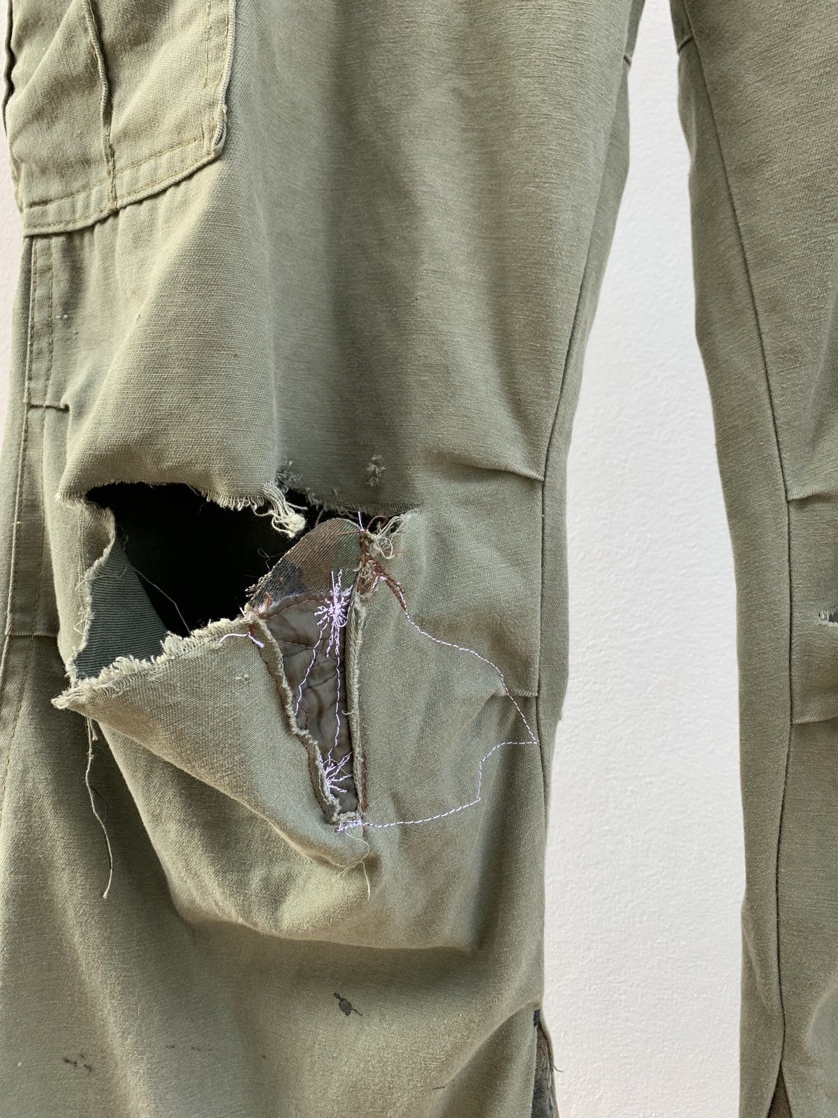 Vintage Vintage 90s Military Repaired Pants Distressed Grunge Size US 32 / EU 48 - 9 Thumbnail