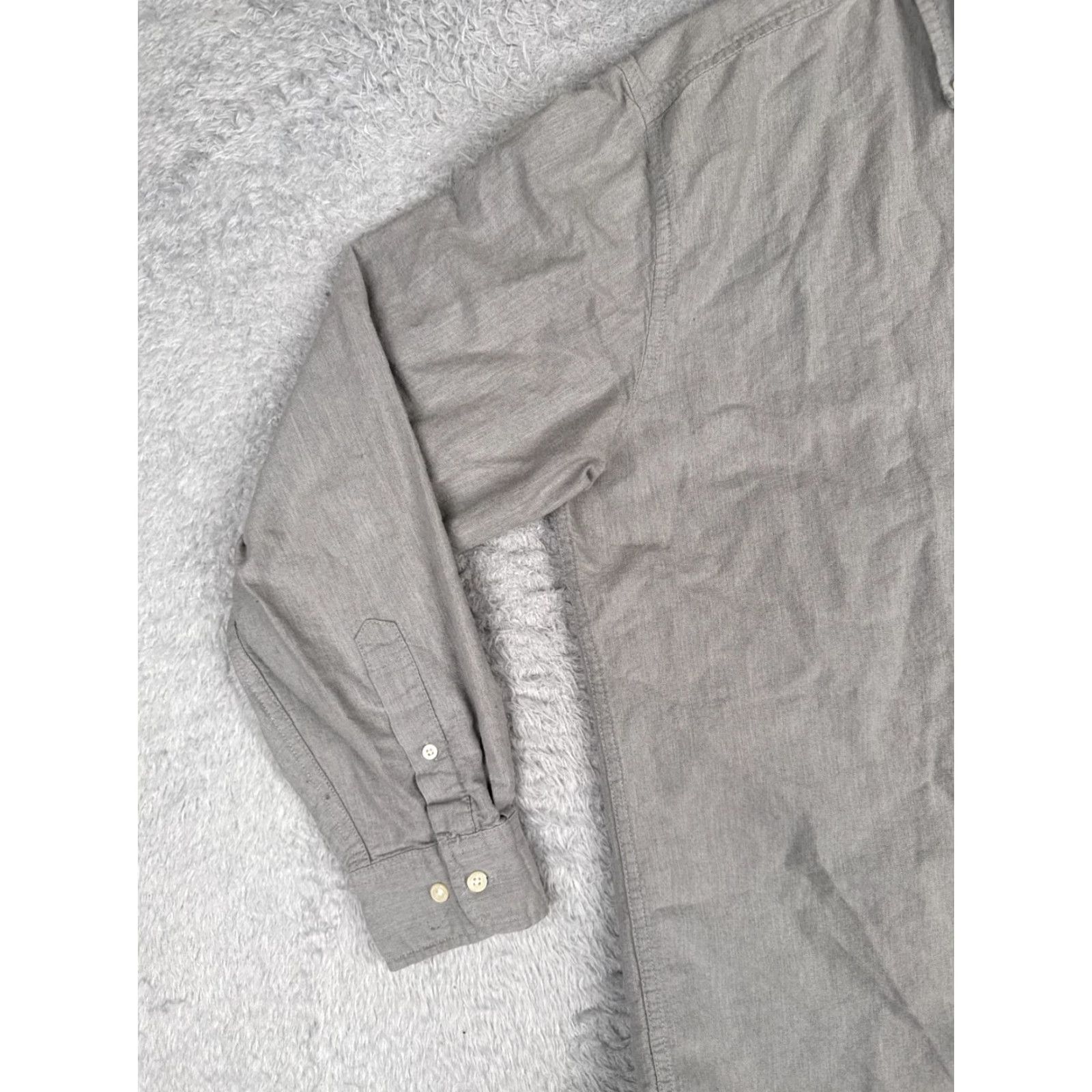 Tommy Hilfiger Tommy Hilfiger Shirt Men Large Gray Button-Up Long Sleeve Pocket Cotton Size US L / EU 52-54 / 3 - 3 Thumbnail