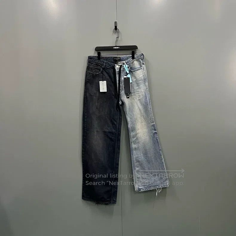 Balenciaga Balenciaga size M Color-Blocked Asymmetrical Denim Pants Size US 27 - 1 Thumbnail
