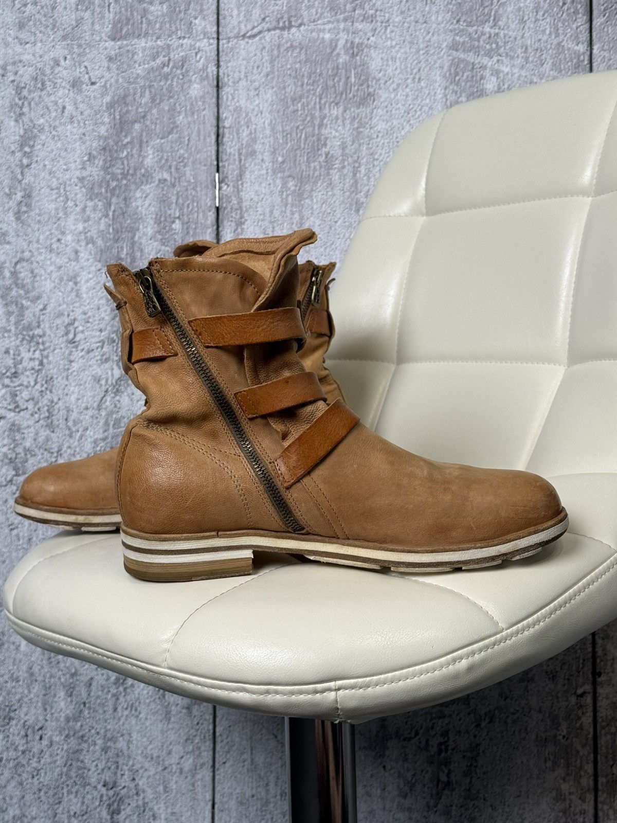 A.S.98 A.S.98 Airstep Brown Leather Strap Buckle Avant-Garde Boots Size US 10 / EU 43 - 5 Thumbnail