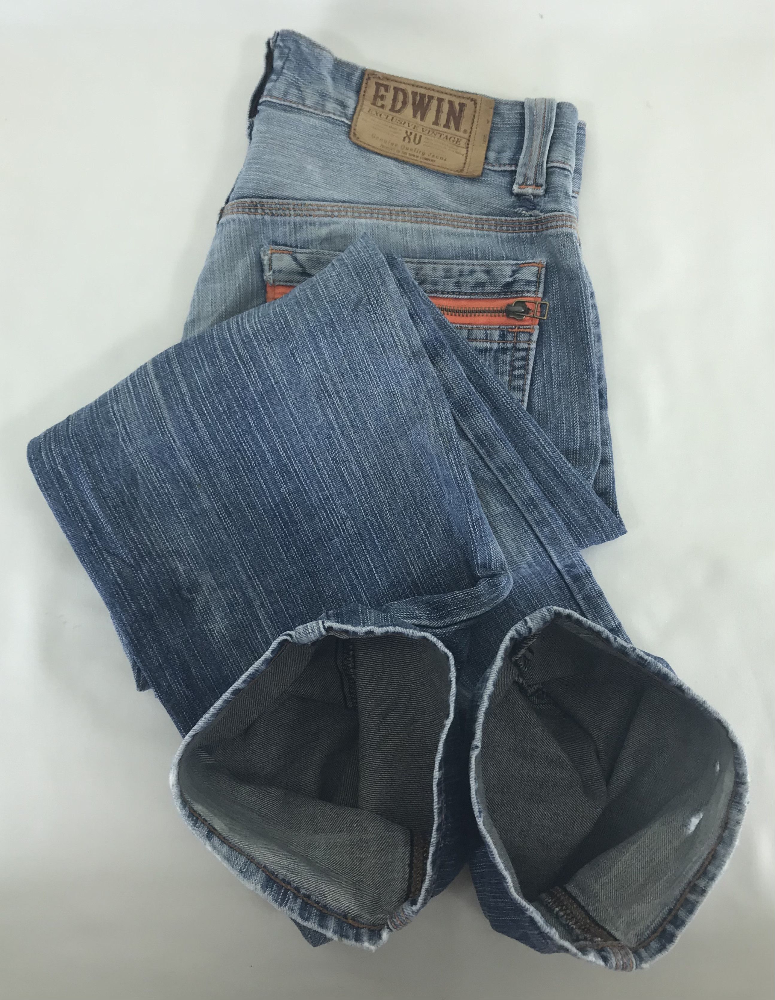 Edwin Vintage Edwin 403 XVS Faded Blue Jeans Distressed Denim Size US 32 / EU 48 - 13 Thumbnail