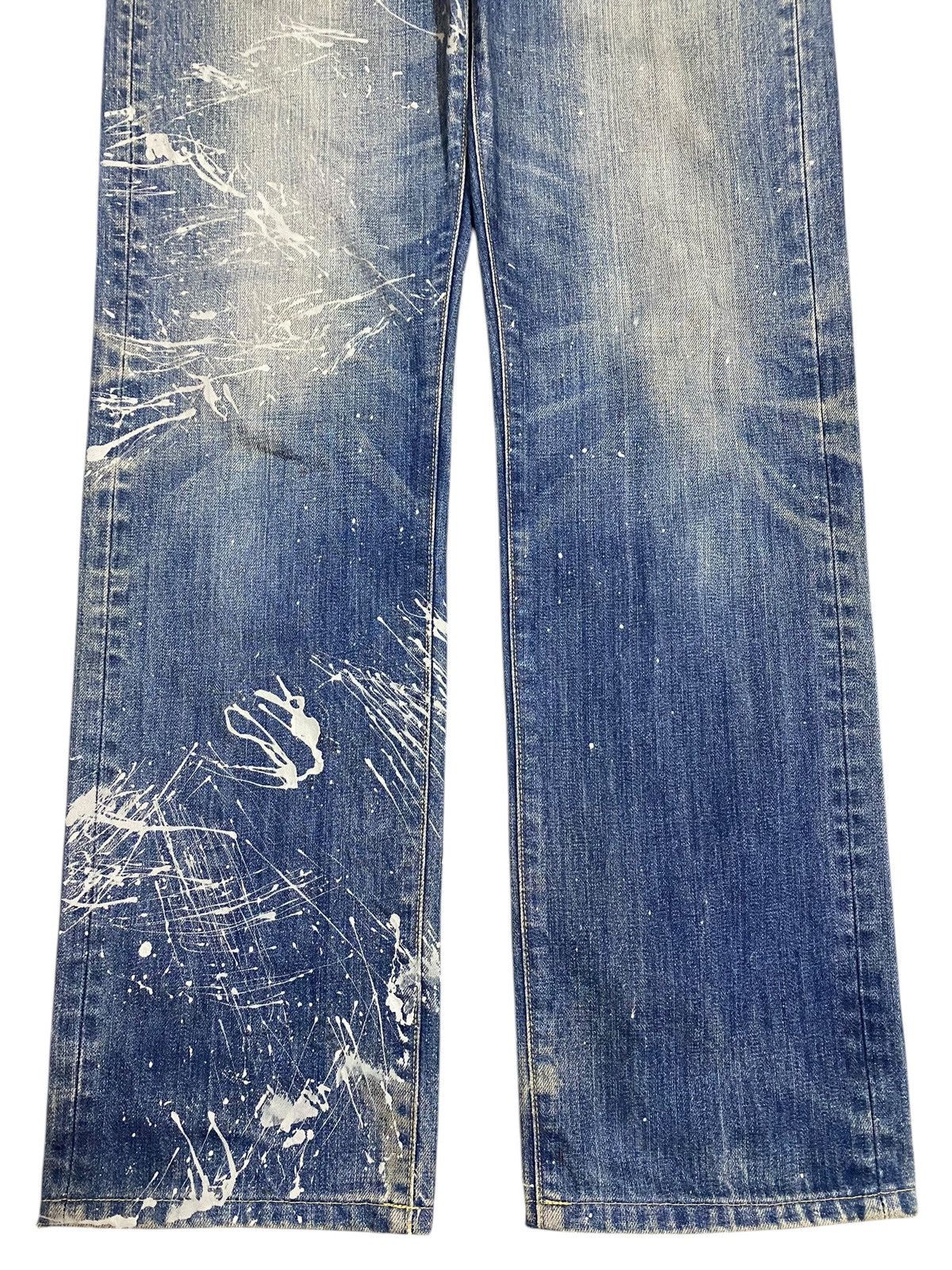 Jun Takahashi Vintage JapaneseBrands Blue Wash Custom Splatter Loose Jeans Size US 33 - 5 Thumbnail