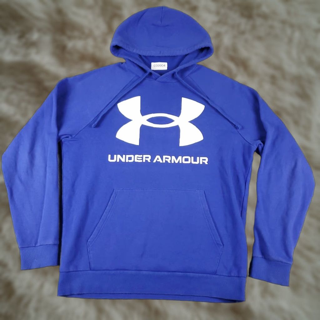Under Armour VINTAGE Under Armour Hoodie Pullover Men's Medium Blue Sports Sweatshirt All Seasons Size US M / EU 48-50 / 2 - 1 Thumbnail