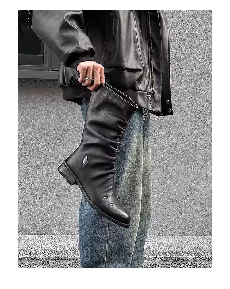 Genuine Leather Genuine Real Leather Designer Black Outdoor Boots Size US 11 / EU 44 - 4 Thumbnail