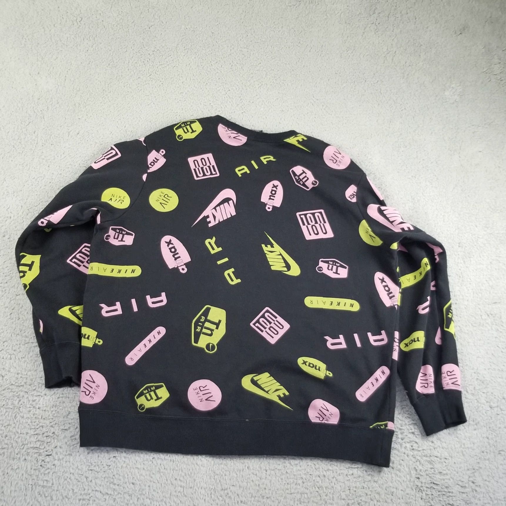 Nike Nike Air Max Crewneck Sweatshirt Women Large Black All Over Print 90s Casual Gym Size L / US 10 / IT 46 - 6 Thumbnail